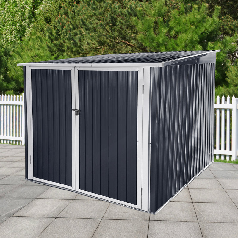 Remise de rangement extérieure pour bicyclettes en acier, pour 4 vélos, gris