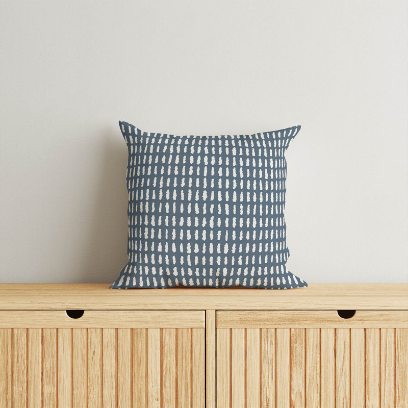 Coussin Pasture Play, Rayures bleues, H 26 po x l 26 po