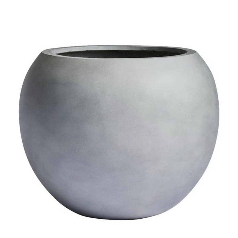 Dorlis Fiberstone Pot Planter, Gray, 13.5" H x 17" W x 17" D