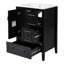 Meuble-lavabo de 24 po avec lavabo, une armoire avec porte à fermeture en douceur, 3 tiroirs à fermeture en douceur, poignées en métal rétro, noir