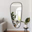 Miroir moderne avec cadre asymétrique en aluminium pour chambre à coucher, salon-1244610979