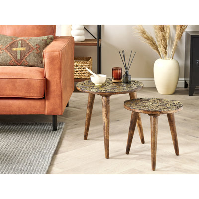 Irmchen Solid Wood 3 Legs 2 Piece Nest Of Tables