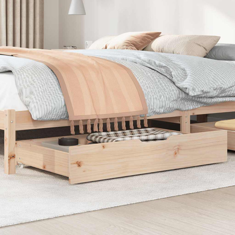 Underbed Storage Drawers, Natural, 17 H x 95 L x 55 W cm