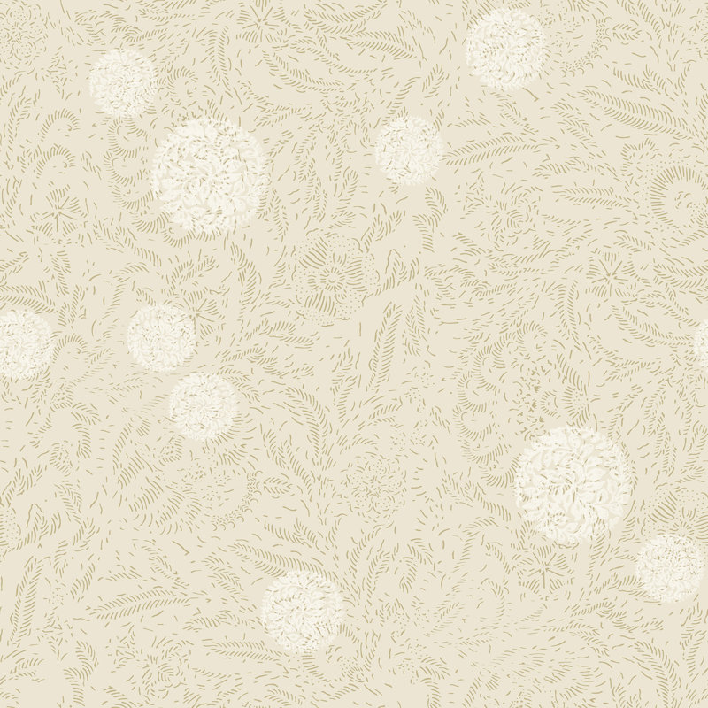 Yuki Osada Floral Wallpaper Double Roll, Tan/Cream