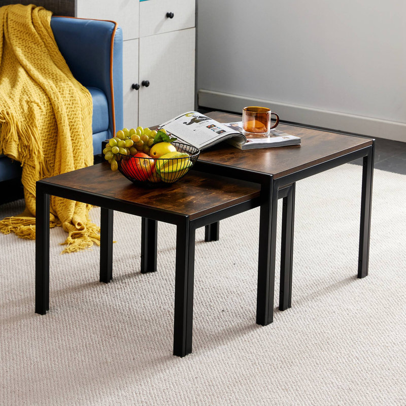 Sukpreet 2 - Piece Living Room Table Set, Rustic Brown