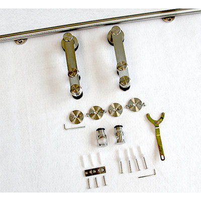 Stainless Steel Standard Single Door Barn Door Hardware Kit