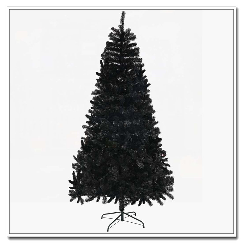 Arbre de Noël artificiel noir de 7,5 pi de hauteur