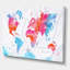 Carte du monde en rose et bleu - Impression sur toile-59283194-59365527