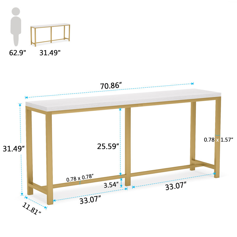 Nagata 70.86'' Console Table, White