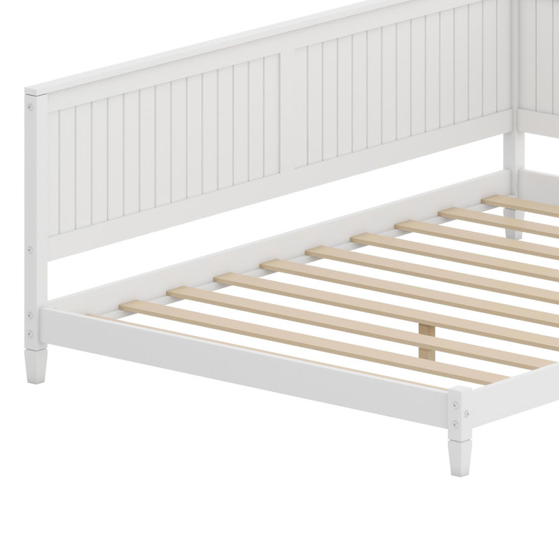 Sturdy Wood Daybed Sofa with Classic Design, White
