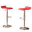 Tabourets pivotants réglables contemporains en chrome avec sièges en similicuir, ensemble de 2-865606249
