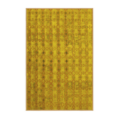 Tapis contemporains jaunes lavables à la machine 761