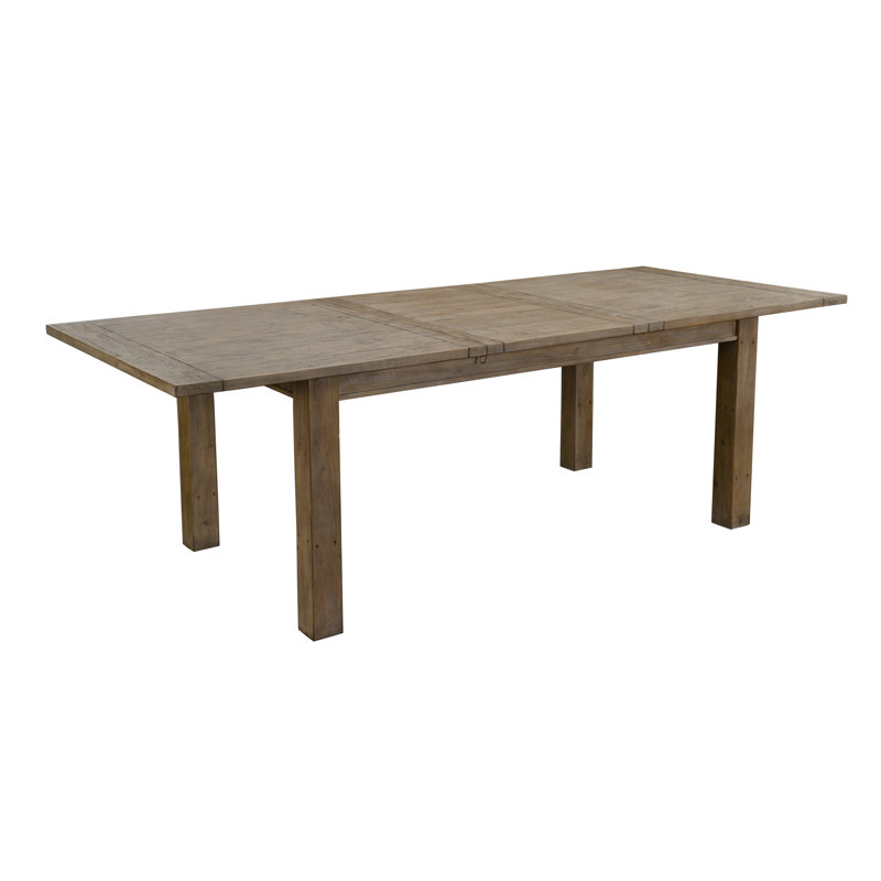 Delphine Extendable Solid Reclaimed Wood Dining Table, Distressed Brown