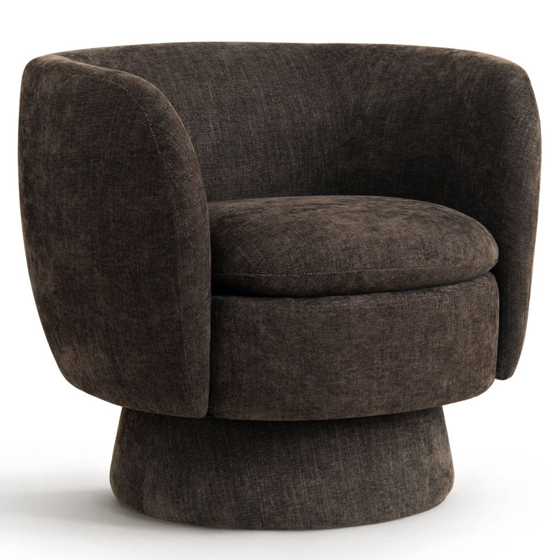 Chaise avec accoudoirs pivotante de 31 po de large et rotative à 360 ° (paquet de 1), Chocolat / Brun, Ensemble de 1