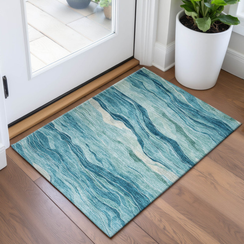 Premium Machine Washable Alijah AMF1246 Stripes Rug, Rectangle 1'8" x 2'6"