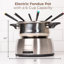 Nostalgia 6-Cup Stainless Steel Electric Fondue Pot with Temperature Control, 6 Color-Coded Forks and Removable Pot - Perfect for Chocolate, Caramel, Cheese, Sauces and More