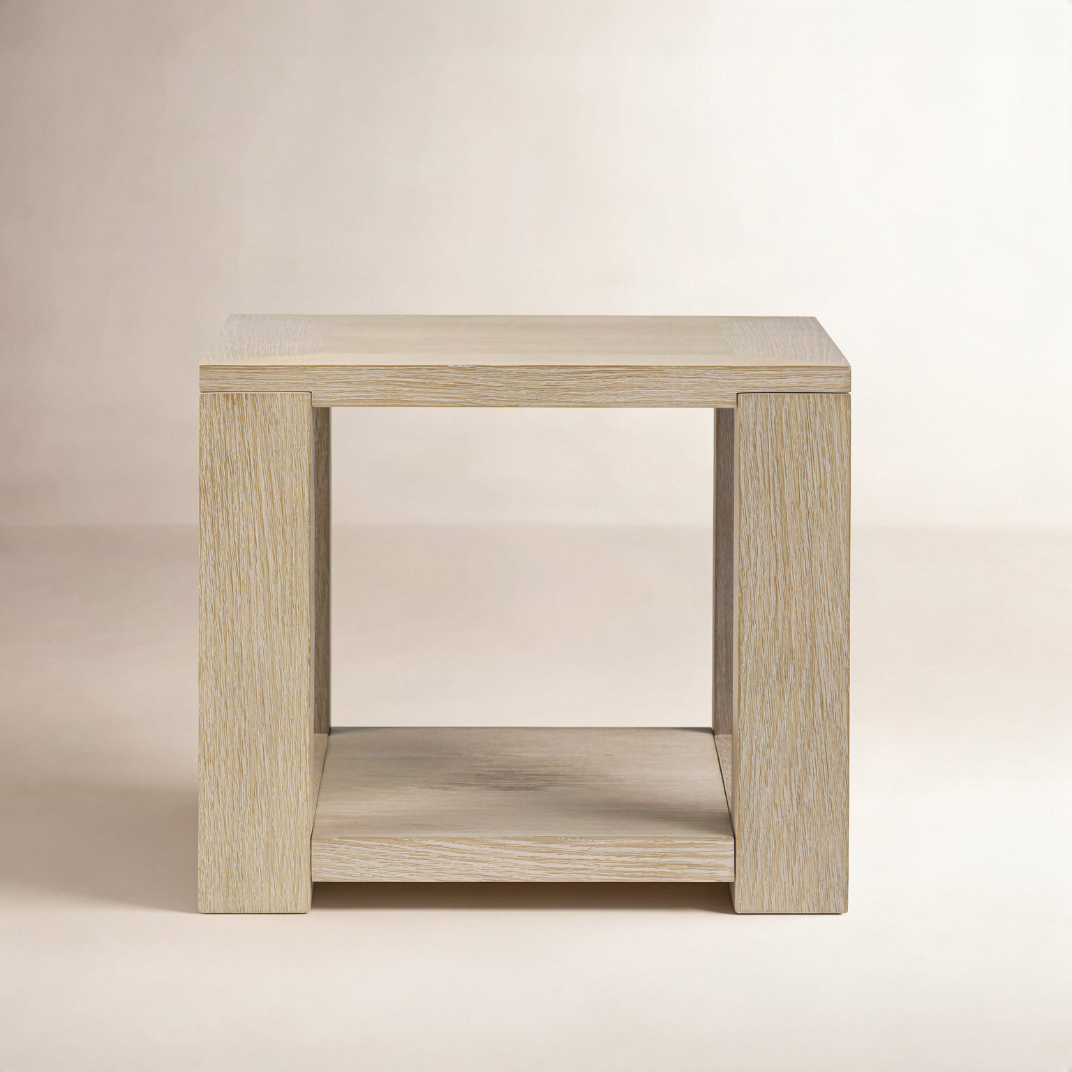 Edison End Table- Veneer, Bleached Oak