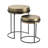 Ensemble de 2 tables gigognes en laiton texturé