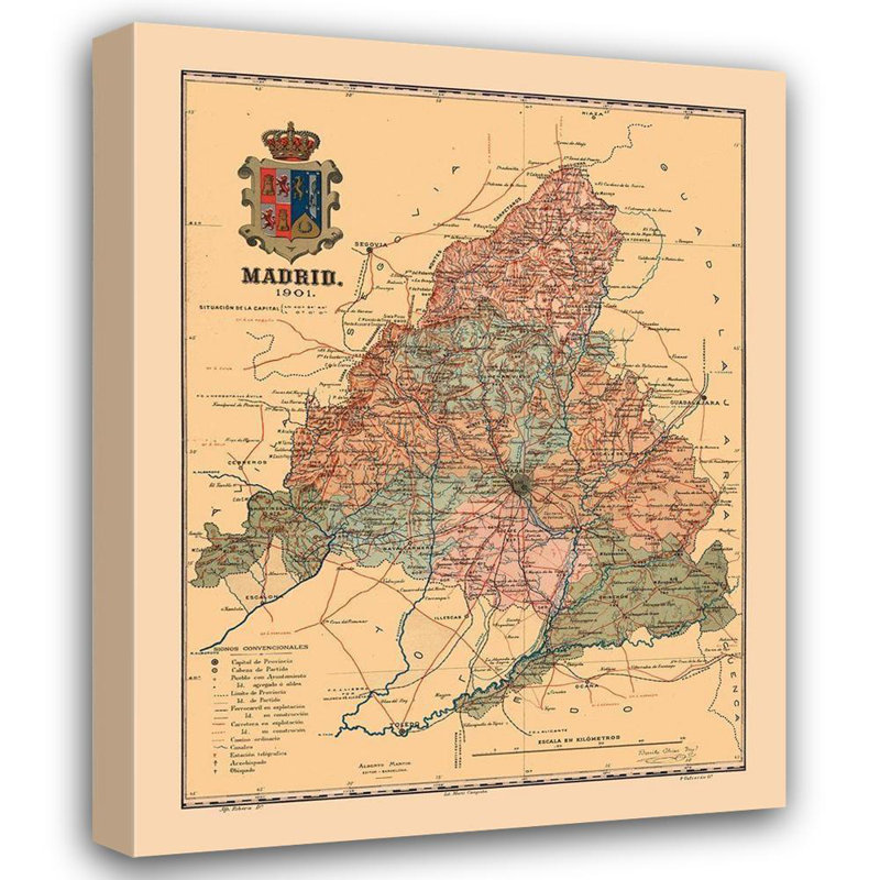 Art sur toile tendue par Williston Forge Martine Gallery: Madrid, Espagne, 1901, Martine, 1904, H 24 po x l 20 po