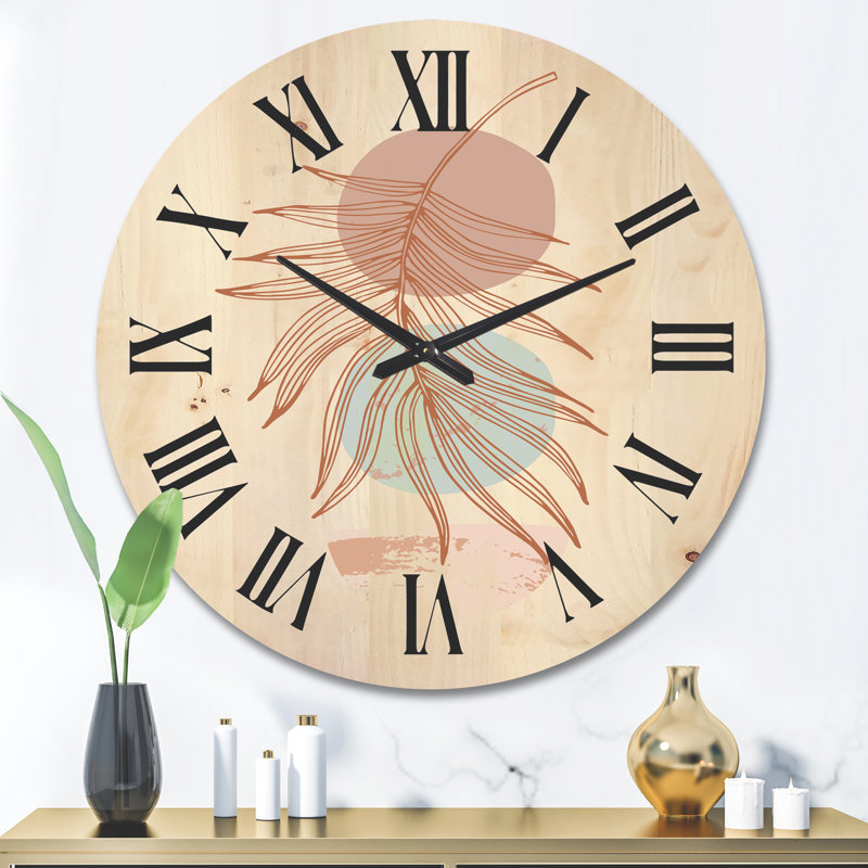 Horloge murale lune et soleil en tons de terre cuite II, Grand