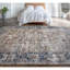 Hand Knotted Wool Area Rug in Gold And Blue-1037131598