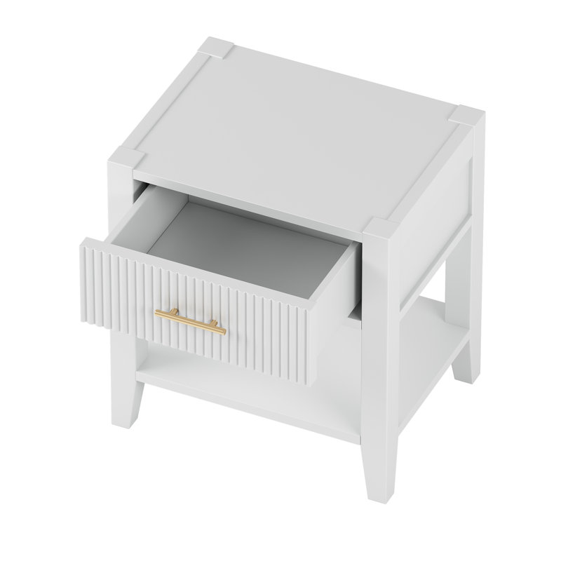 Table de bout en bois avec rangement Ravinath