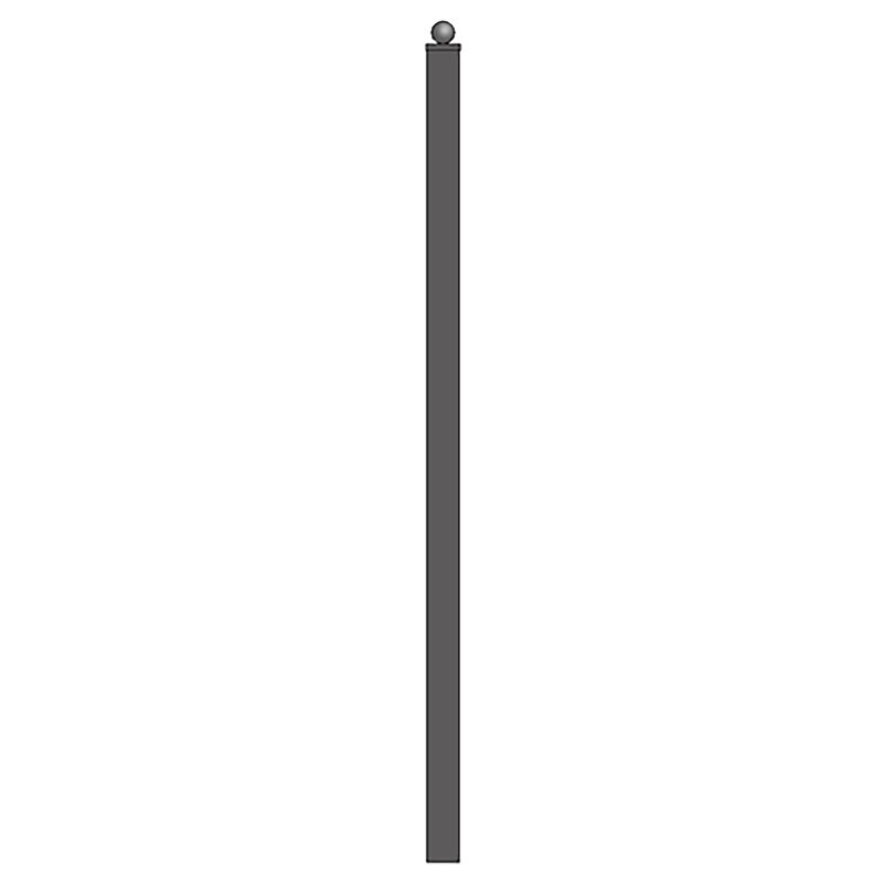 Gate Post with Pre-Drilled Holes for Dual Gates, 90" H x 2.4" W x 2.4" D