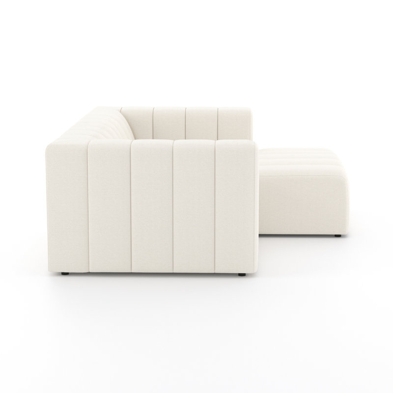 Grayson 88" Left Hand Facing Modular Sectional, Right Hand Facing, Fayette Cloud Polyester Blend