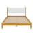 Solid Wooden Bed With  Upholstered Headboard