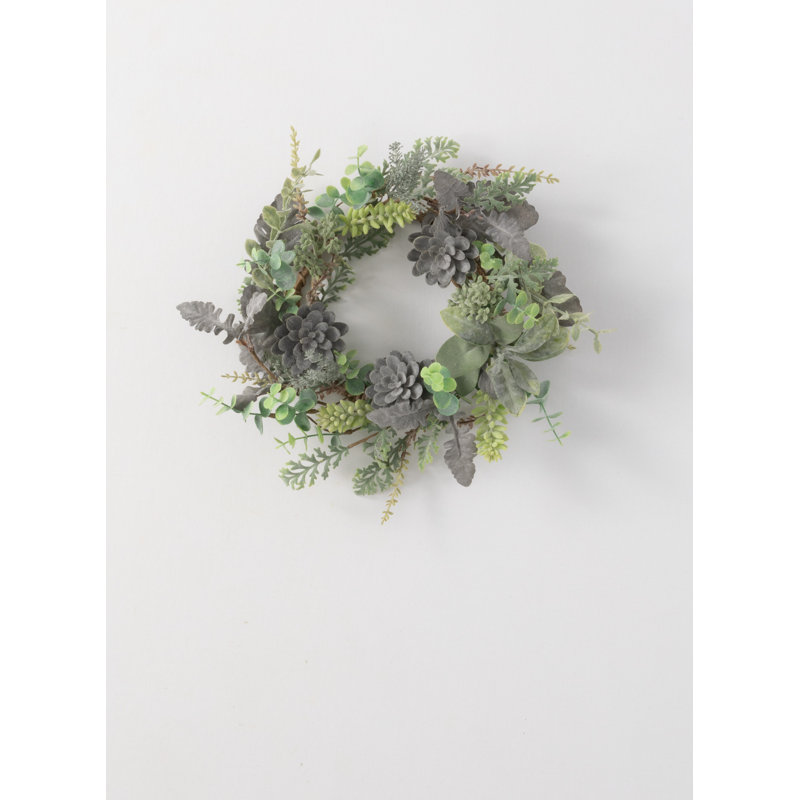 Couronne succulente de chlorure de polyvinyle (PVC) de 16 po
