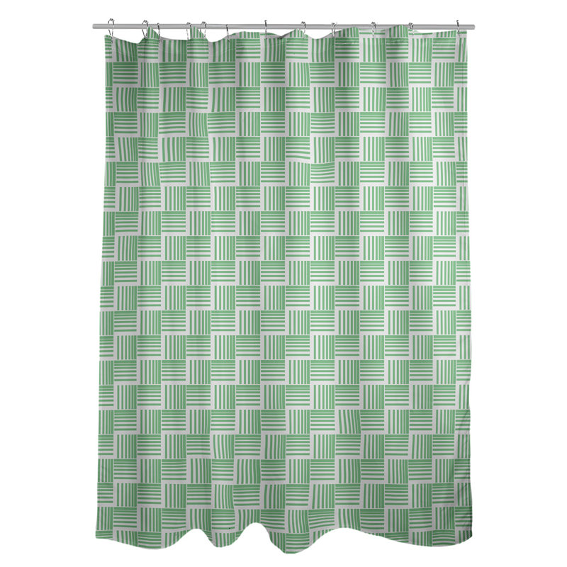 Rideau de douche simple basketweave rayures classic, Forêt