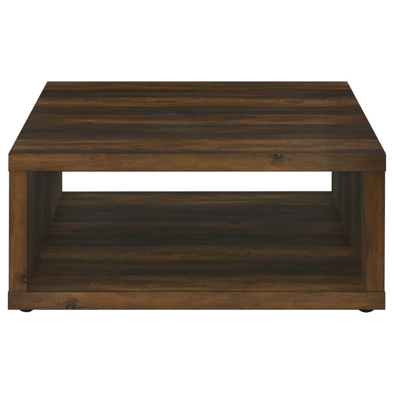 Table basse carrée en bois d'ingénierie Jerrell, Pin foncé