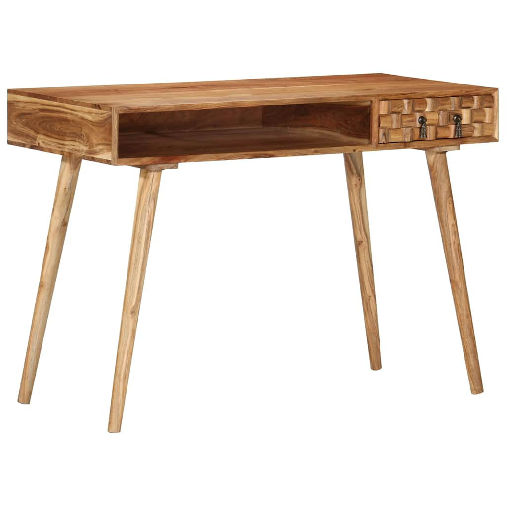 Writing Desk 43.3" x 19.7" x 29.9" Solid Wood Acacia Loon Peak®