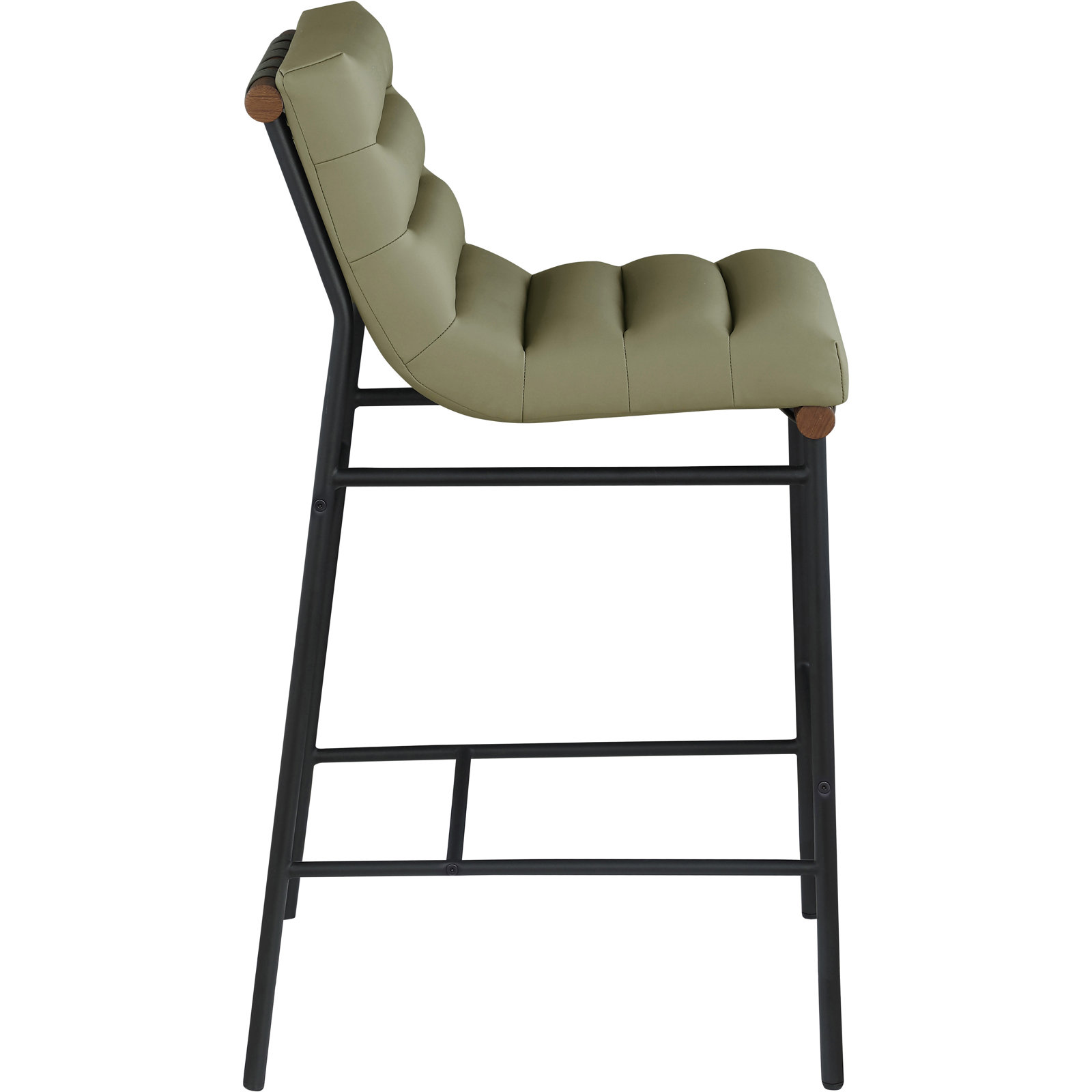 " Bar Stool, Green Vegan Leather, Counter Stool (26.4" Seat Height)