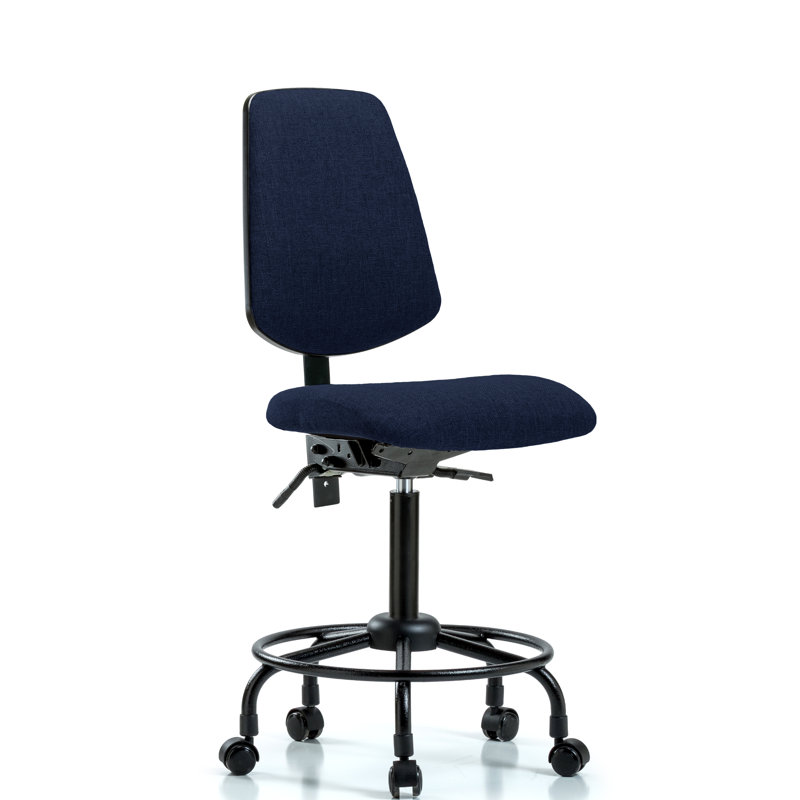 Mavis Drafting Chair, Included, Navy, Casters