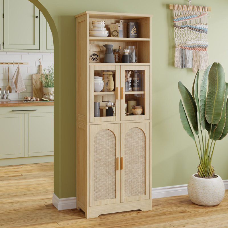 67" Tall Storage Cabinet, Natural