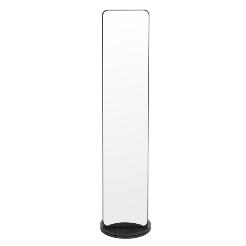 Rectangle Floor Mirror with Shelves, Black