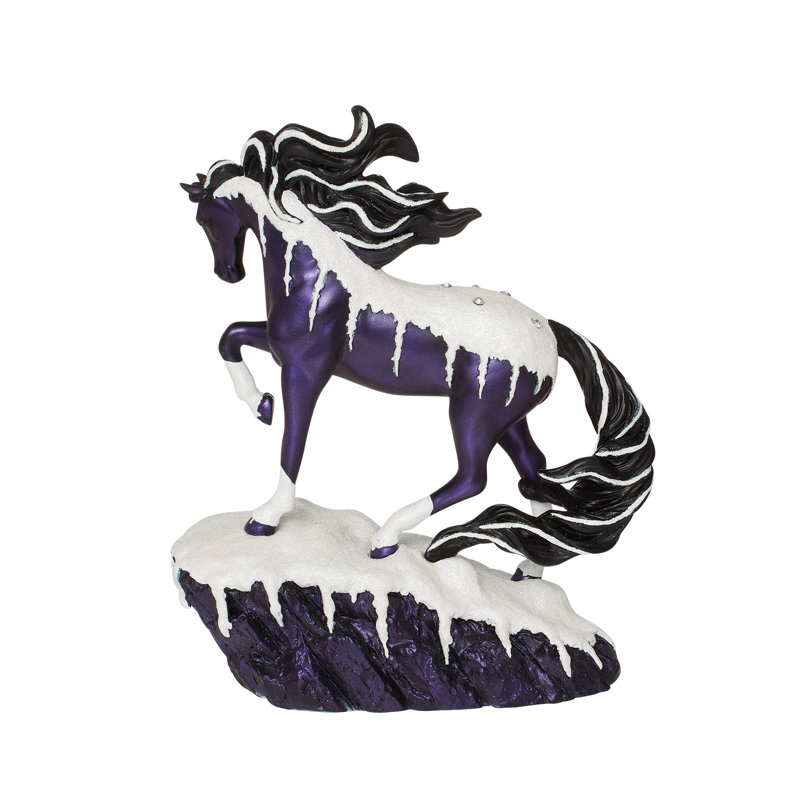 Figurine traînée de poneys noirs givrés 20e anniversaire