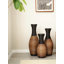 Ensemble de 3 vases de sol de style rotin pour le salon