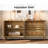 4-Door Modern Accent Cabinet With Handmade Patchwork Design,Thickened Top & Adjustable Shelves,Solid Wood Leg Credenza Storage Cabinet For Living Room,Kitchen,Dining Room,Hallway,Natural Oak-1220805803