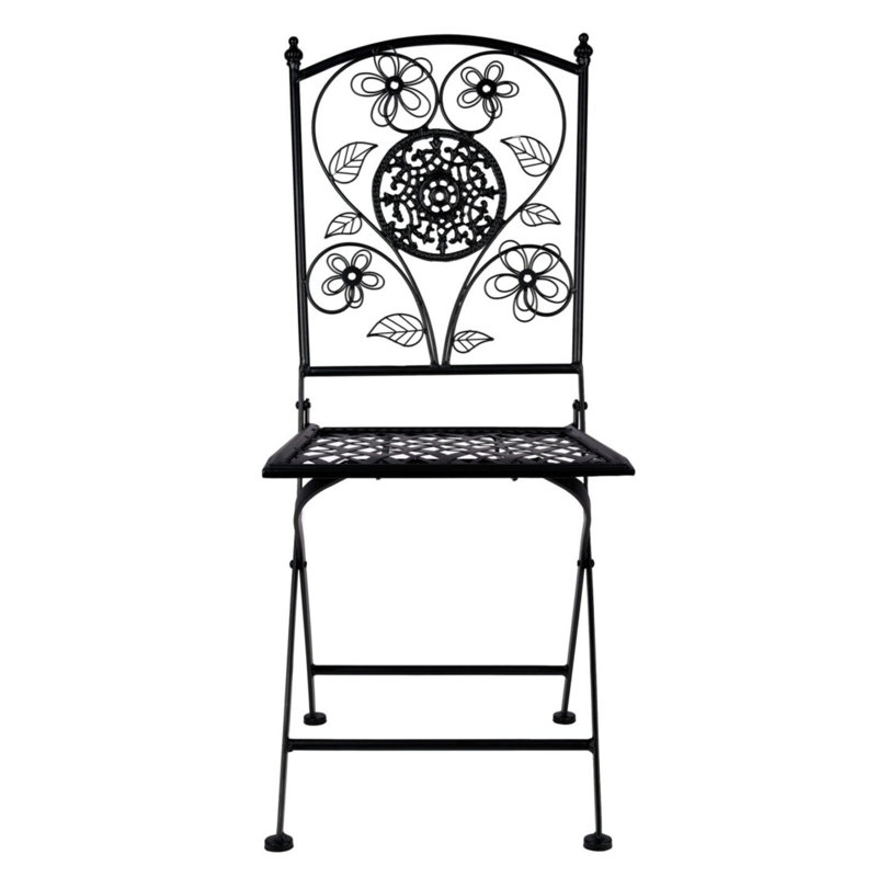 Ensemble de 4 chaises pliantes en fer Barcelona Bistro de Chivari, Noir mat rustique