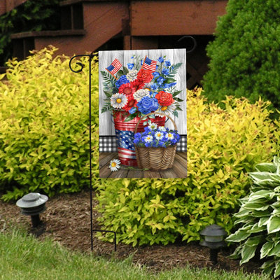 Red, White And Beautiful Garden Flag