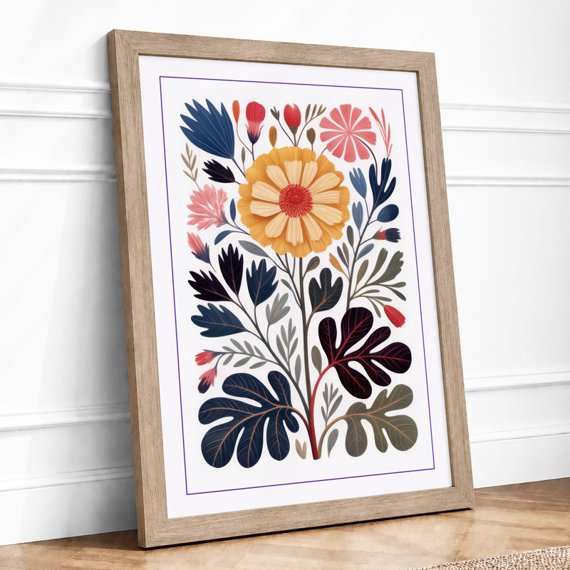 Golden Botanical - Framed Print, A1 - 84.1 x 59.4 cm, Oak
