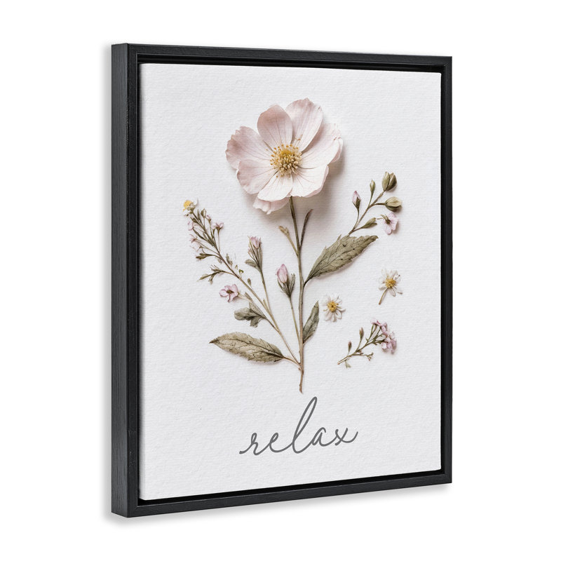 Cadre flottant Pressed Flowers Relax, design par Lettré et doublé, Cadre flottant noir de jais, H 21 po x l 17 po