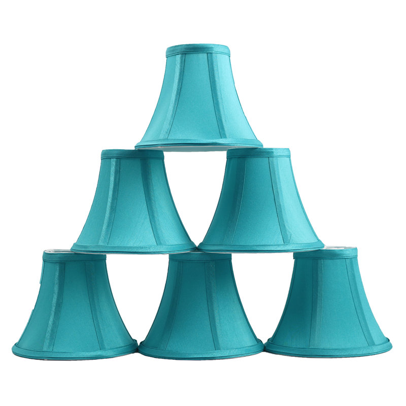 Abat-jour cloche en soie / shantung 5 po (à pince), Bleu sarcelle