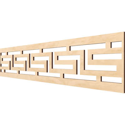 46 3/4"W x 10"H x 3/8"T Tulum Fretwork Moulding, Birch