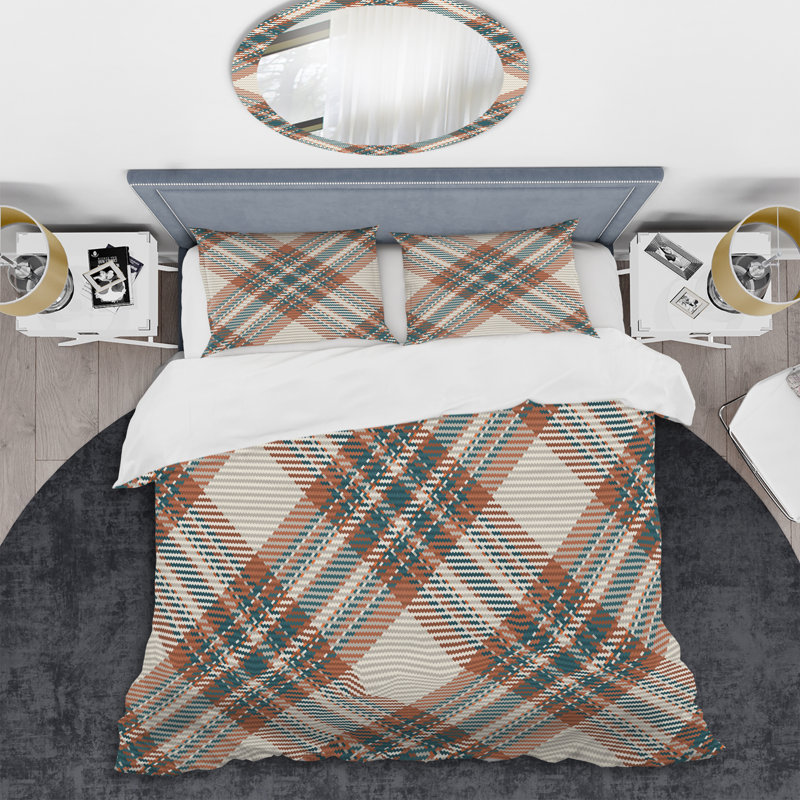 Ensemble de housse de couette en microfibre crème / brun 3 pièces