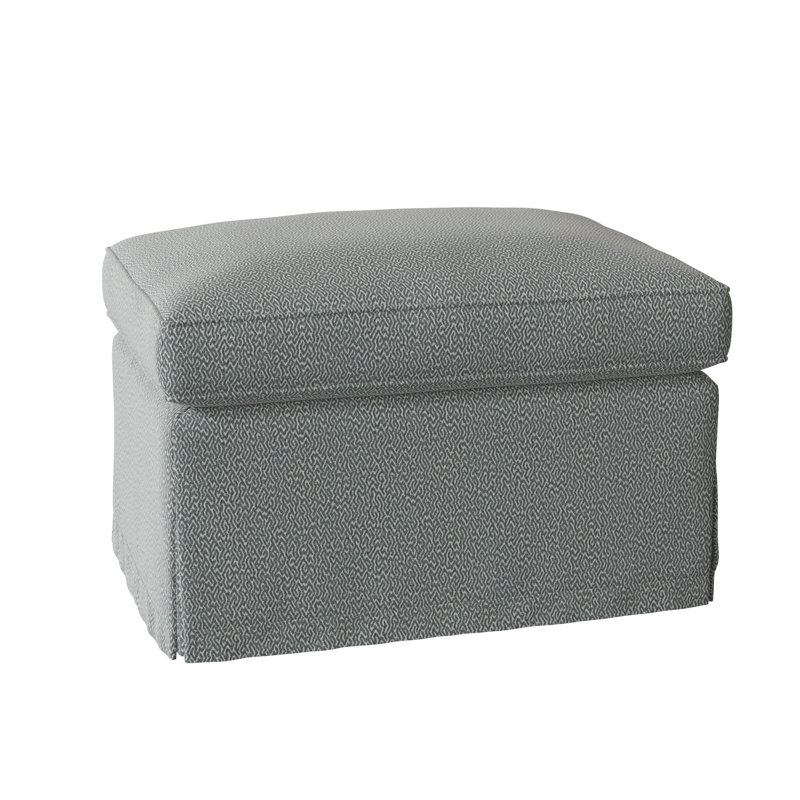 Everton Upholstered Ottoman, Maya Cyan