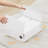 4-Pack Bed Sheet Organizer and Storage Box, Folding Container for Bedding Essentials, Linen Closet Organizer for Sheets, Duvet Covers, or Pillows, Circle Window Design