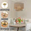Lustre cylindrique bohémien à 5 lumières avec hauteur réglable et intensité variable-1002546168